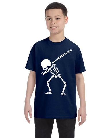 Kids Youth T Shirt Dabbing Skeleton Cool Hip Hop Dab Skull Shirt Gift