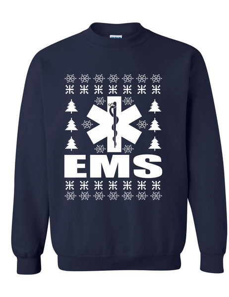 Adult Sweatshirt EMS Ugly Christmas Medical Service Holiday Xmas Gift