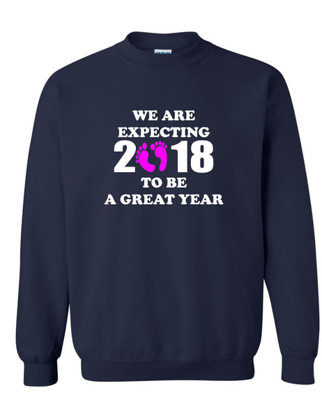 Adult Sweatshirt We Are Expecting Girl Maternity Reveal 2018 To Be