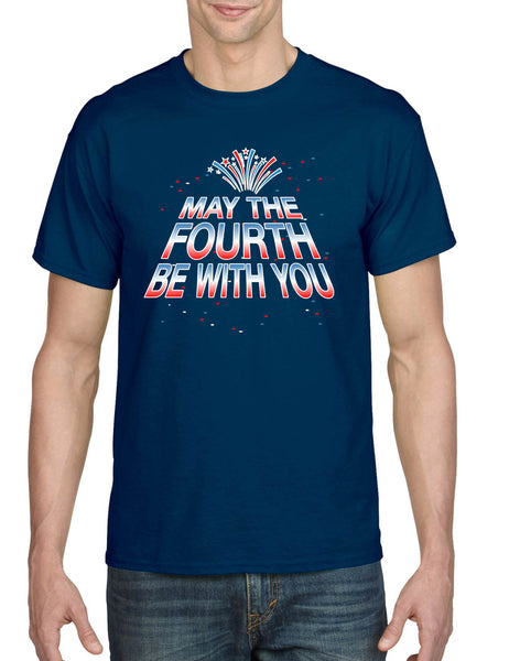 Men's T Shirt May The Fourth Be With You Funny 4th Of July Tee