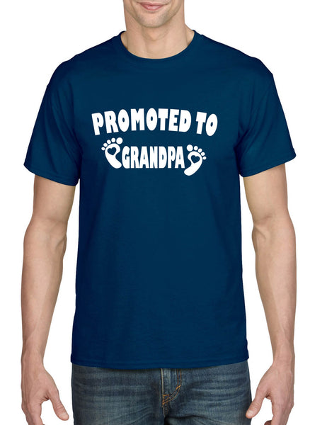 Men's T Shirt Promoted To Grandpa New Born Announcement Gift Idea