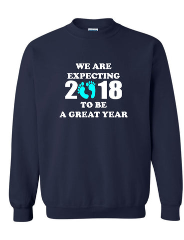 Adult Sweatshirt We Are Expecting Boy Pregnancy Reveal 2018 To Be