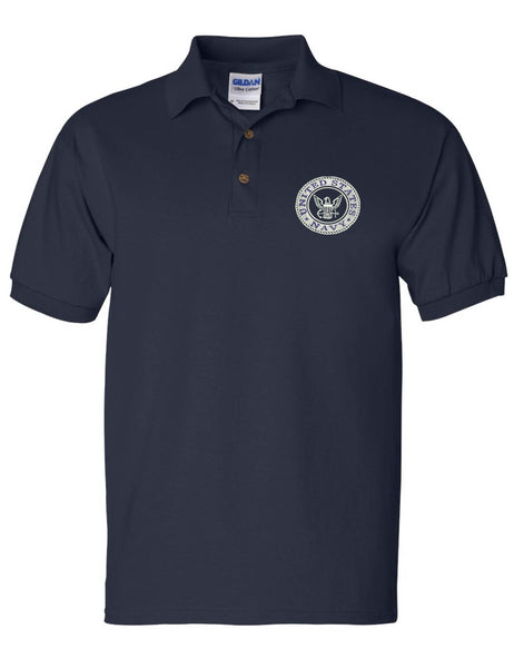 Men's Polo T Shirt US Navy Embroidered Army Top USA American Soldier