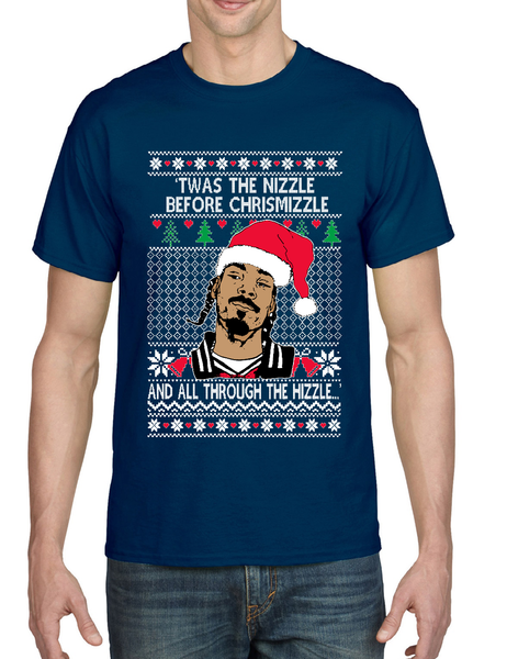 Ugly Christmas Snoop TWAS The Nizzle Before Chrismizzle Men's T Shirt