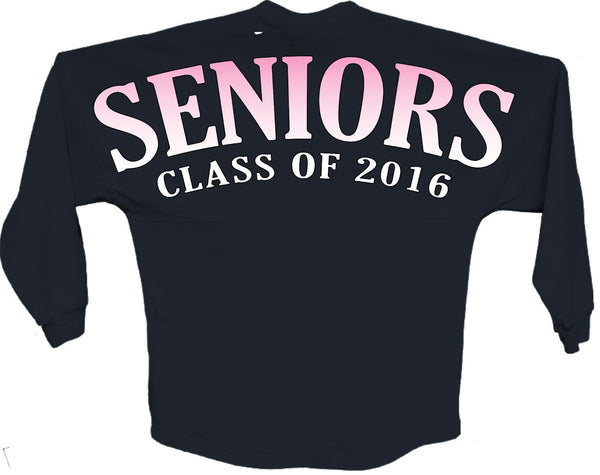 Seniors class of 2016 pink pom print J america shirt - ALLNTRENDSHOP - 1