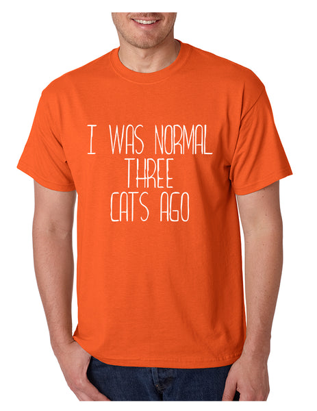Men's T Shirt I Was Normal 3 Cats Ago Funny Pets Shirt Cute