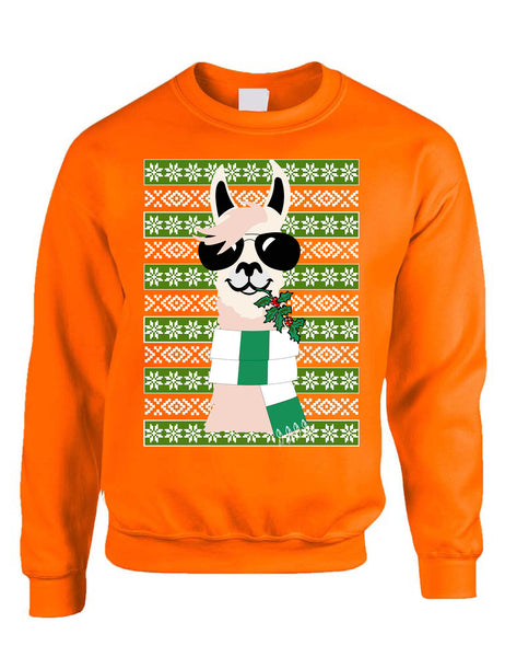 Adult Sweatshirt Cool Llama Ugly Christmas Fun Cute Animal Lover Gift