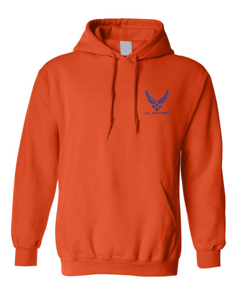Adult Hoodie US Air Force Embroidered Military Love USA Army