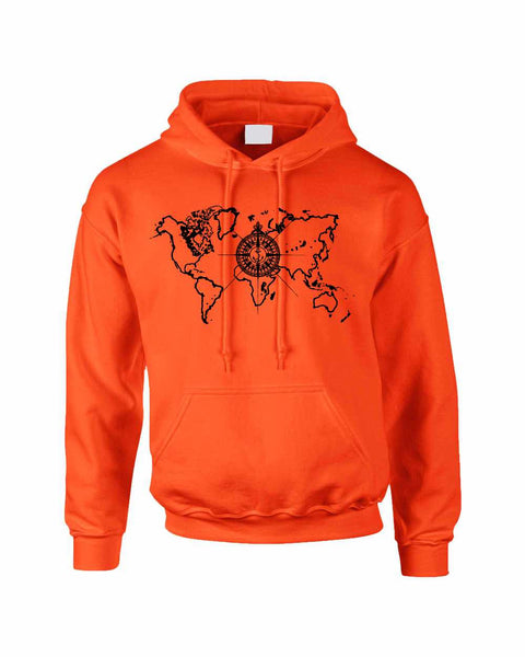 Adult Hoodie World Map Compass Cool Stuff Trendy Top - ALLNTRENDSHOP - 6