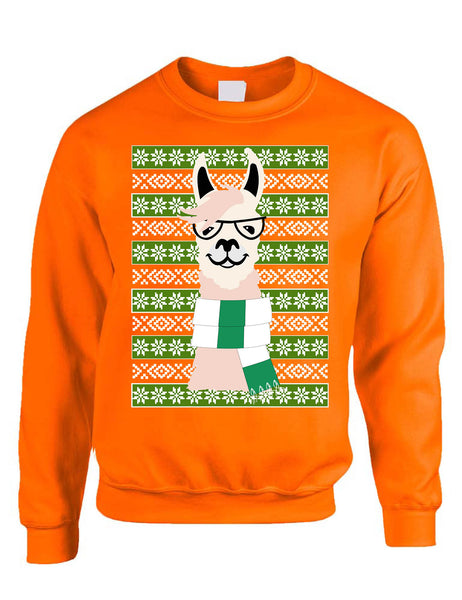 Adult Sweatshirt Nerd Llama Ugly Christmas Fun Cute Animal Fans Gift