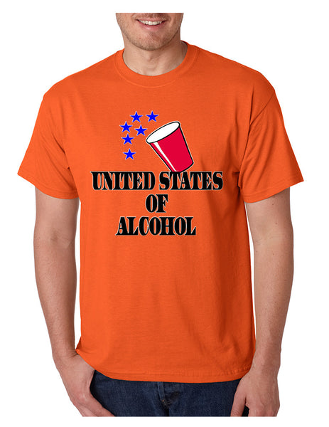 Men's T Shirt United States Of Alcohol Cool 4th Of July Tee