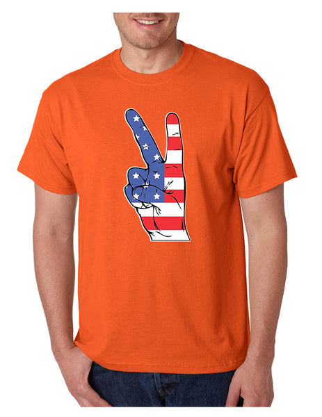 Men's T Shirt American Flag Hand 4th Of July Tee Shirt