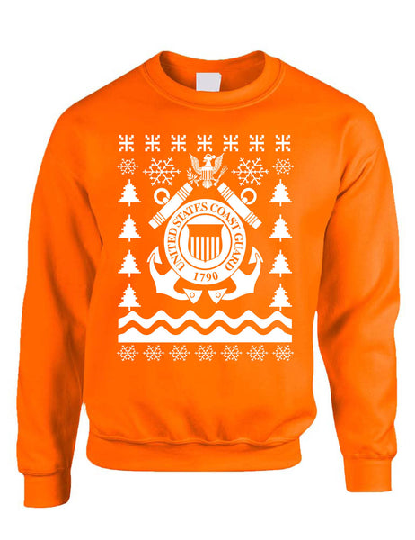 Adult Sweatshirt Coast Guard Ugly Christmas USCG Holiday Xmas Gift