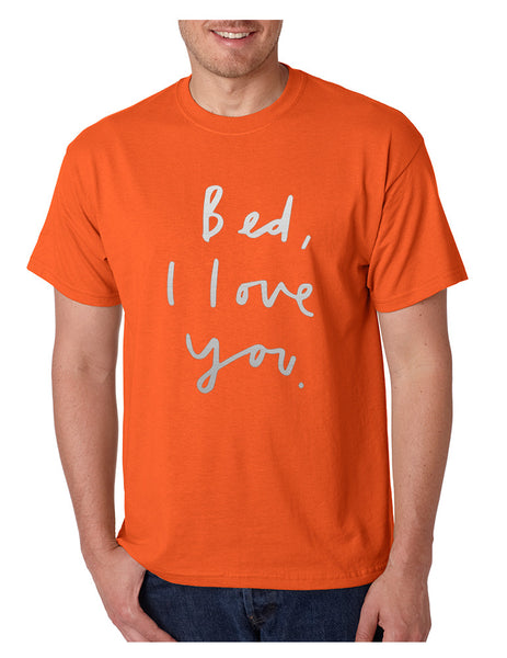Men's T Shirt Bed I Love You Funny Humor Saying Tee