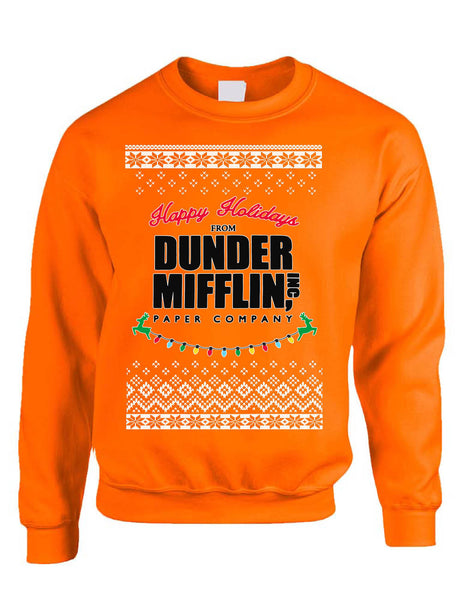 Happy Holidays From Dunder Mifflin Paper Christmas Adult Ugly Sweatshirt