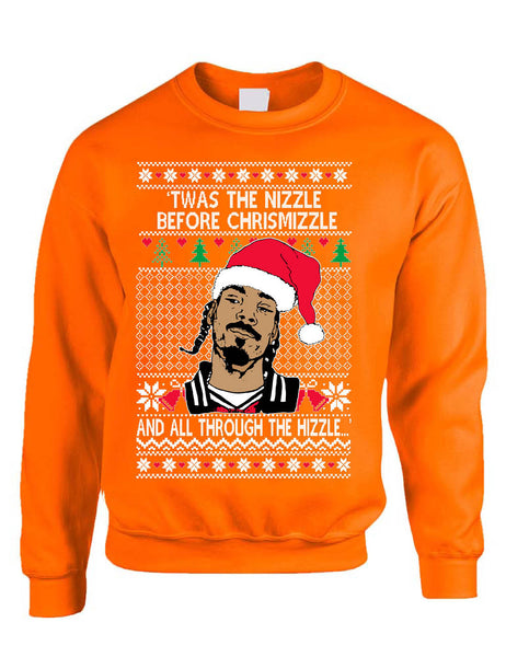Ugly Christmas Sweater Snoop TWAS The Nizzle Before Chrismizzle Unisex Sweatshirt