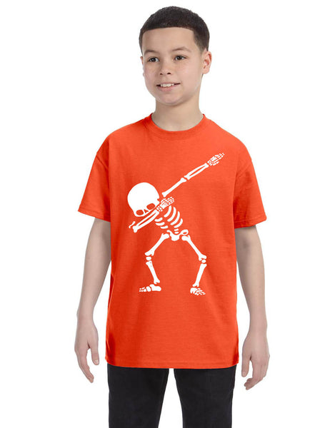 Kids Youth T Shirt Dabbing Skeleton Cool Hip Hop Dab Skull Shirt Gift