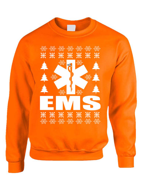 Adult Sweatshirt EMS Ugly Christmas Medical Service Holiday Xmas Gift