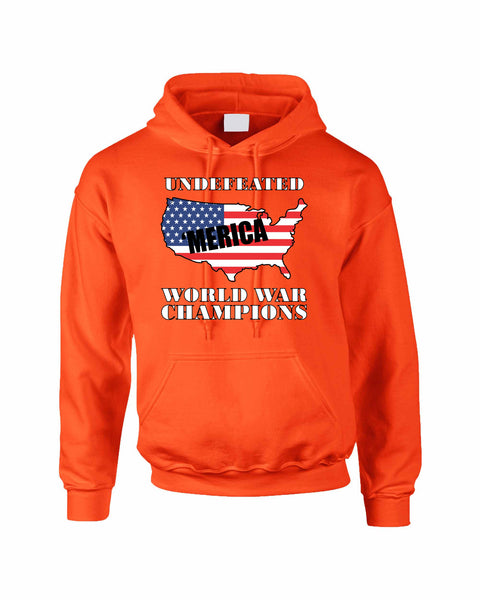 Adult Hoodie Undefeated World War Champions 4th Of July USA