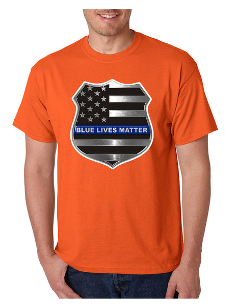 Men's T Shirt Blue Lives Matter American Flag Shirt