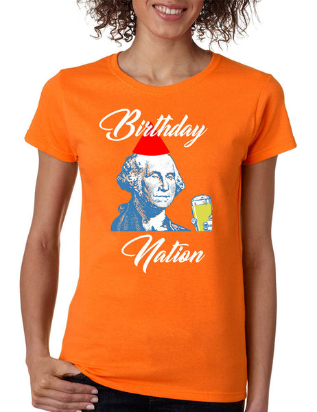 Women's T Shirt Birthday Nation Trendy 4th Of July USA Party Tee