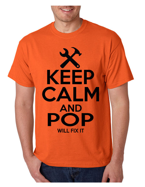 Men's T Shirt Keep Calm And Pop Will Fix It Grandpa Holiday Gift - ALLNTRENDSHOP - 4