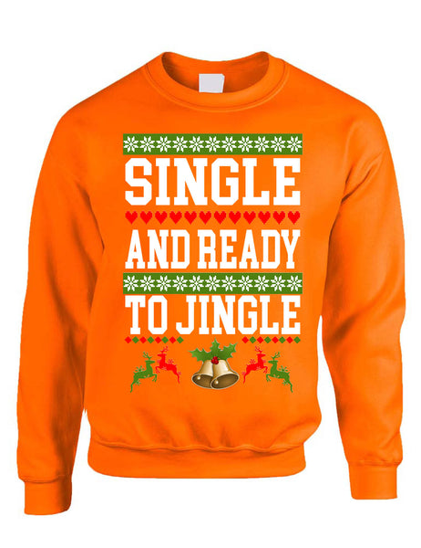 Adult Sweatshirt Single Ready To Jingle Friends Gift Xmas Ugly Party