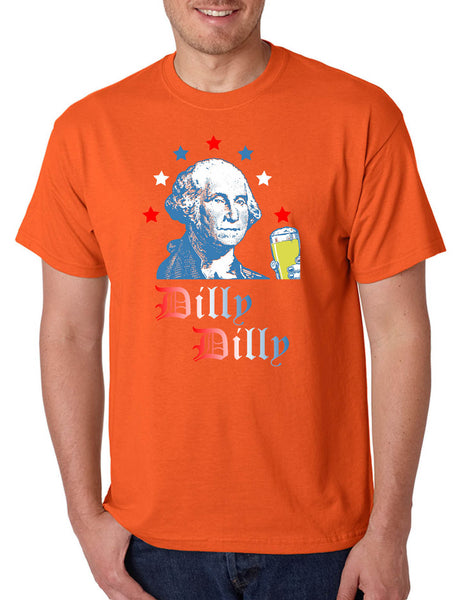 Men's T Shirt George Washington Dilly Dilly 4th Of July Cheers USA