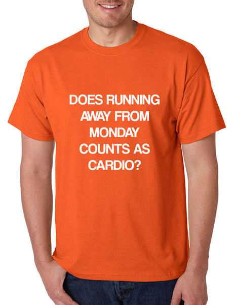 Men's T Shirt Does Running From Monday Counts As Cardio Funny Tshirt