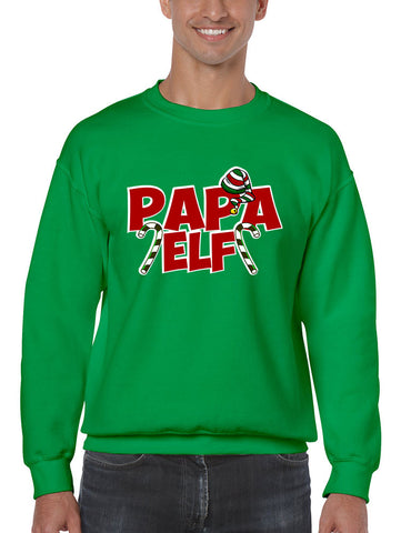 Men's Crewneck Papa Elf Ugly Christmas Holiday Gift Top - ALLNTRENDSHOP