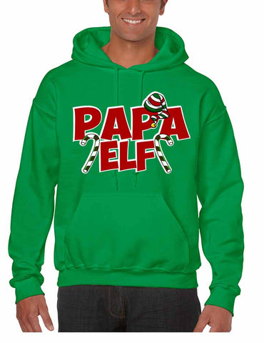 Men's Hoodie Papa Elf Ugly Christmas Holiday Gift Top Idea - ALLNTRENDSHOP