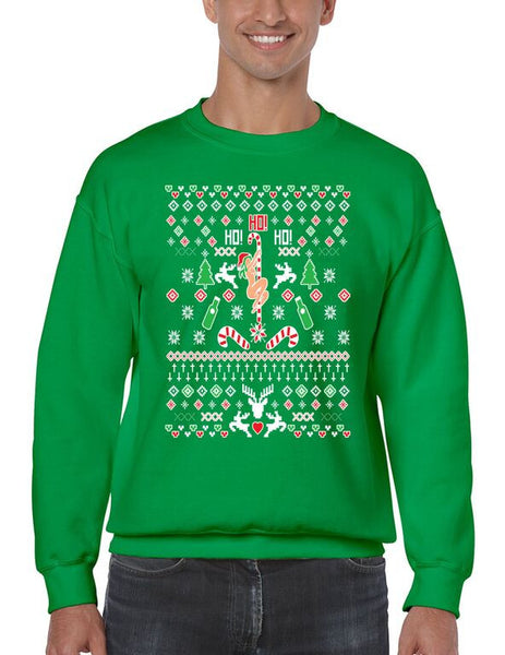 HO HO HO Christmas Dancer Men's Crewneck Sweatshirt  Ugly Christmas Sweater - ALLNTRENDSHOP