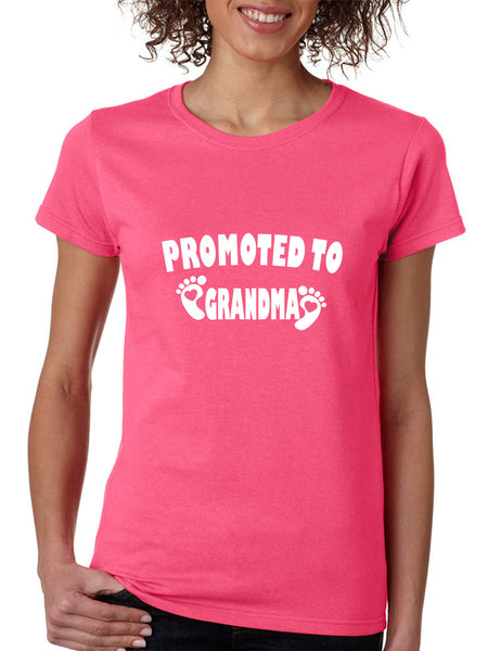 Women's T Shirt Promoted To Grandma New Born Announcement Gift