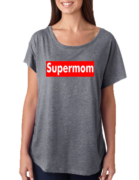 Women's Dolman Super Mom Graphic Mothers Day Gift Best Mommy Top