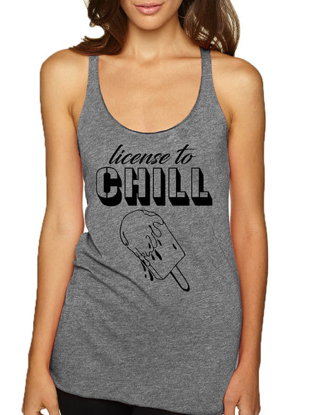 Women's Tank Top License To Chill Summer Vacation Funny Top Relax
