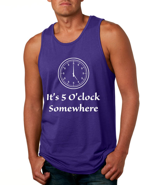 Men's Tank Top It's 5 O'clock Somewhere Party Drinking Beer Top - ALLNTRENDSHOP - 3