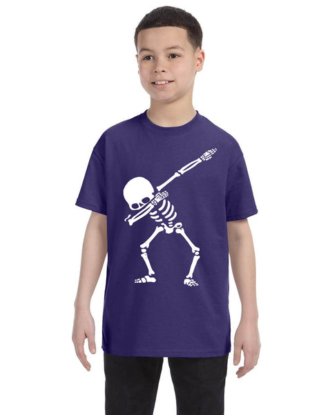 Kids Youth T Shirt Dabbing Skeleton Cool Hip Hop Dab Skull Shirt Gift
