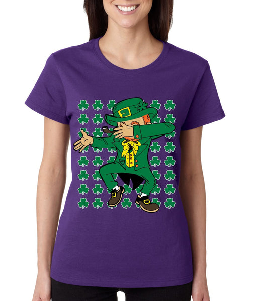 Dabbing Irish Leprechaun St patrick women t-shirt - ALLNTRENDSHOP