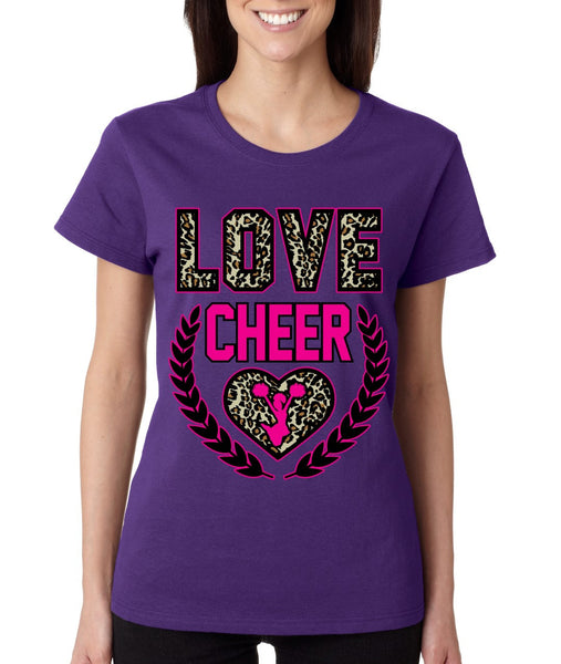 Love Cheer Leopard womens T-Shirts - ALLNTRENDSHOP - 4
