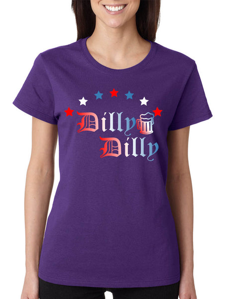 Women's T Shirt Dilly Dilly 4th Of July Trending Cheers Love USA Flag