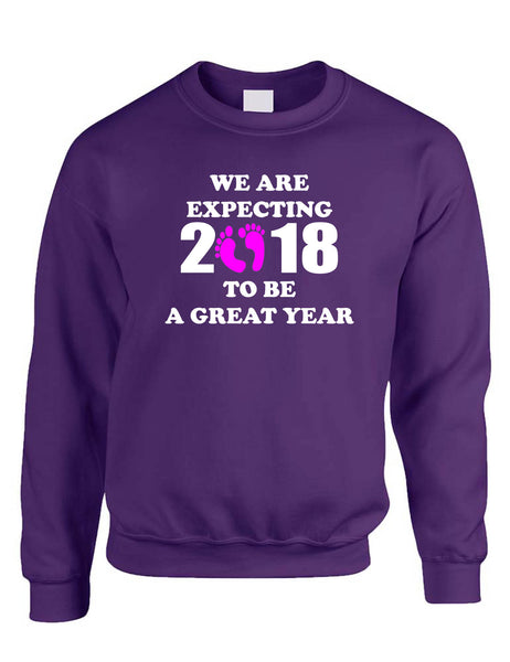 Adult Sweatshirt We Are Expecting Girl Maternity Reveal 2018 To Be