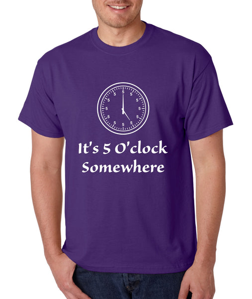 Men's T Shirt It's 5 O'clock Somewhere Party Drinking Beer Tee - ALLNTRENDSHOP - 3