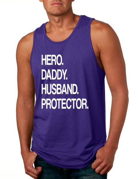 Men's Tank Top Hero Daddy Husband Protector Funny Fathers Day Gift