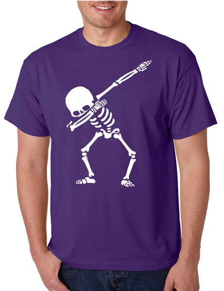 Men's T Shirt Dabbing Skeleton Tee Cool Hip Hop Dab Skull Shirt Gift