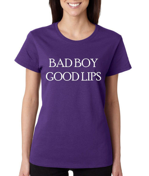 Women's T Shirt Bad Boy Good Lips Cool Humor Tee - ALLNTRENDSHOP - 4