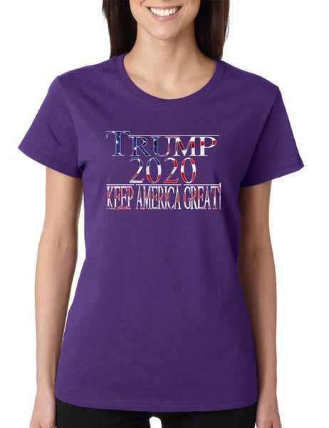 Women's T Shirt Keep America Great USA President Trump 2020 Shirt