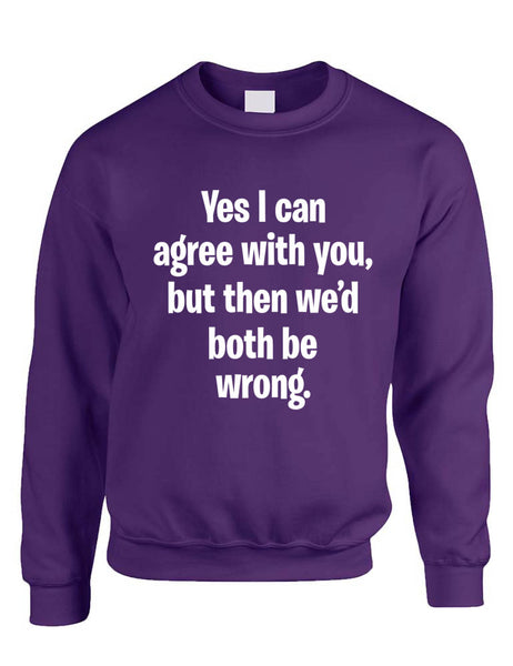 Adult Sweatshirt I Can Agree With You But We'd Both Be Wrong Fun Top