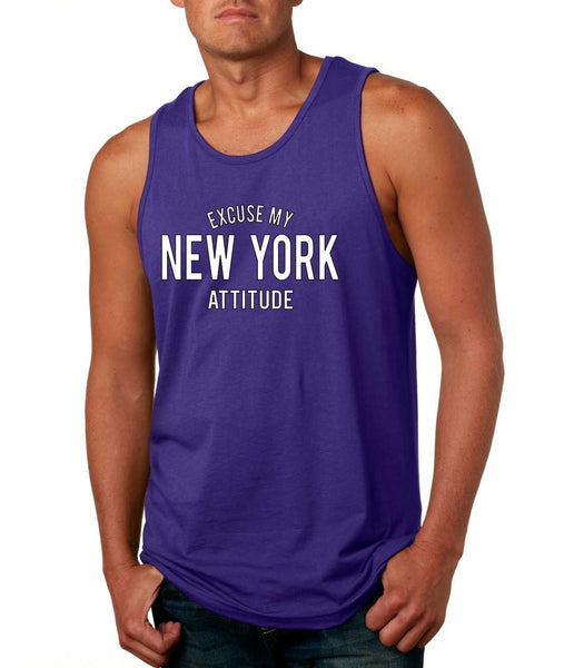 Men's Tank Top Excuse My New York Attitude Humor Funny Top - ALLNTRENDSHOP - 3