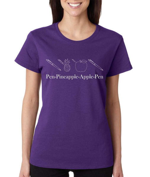 Women's T Shirt Pen Pineapple Apple Pen PPAP CHEE Fun Shirt