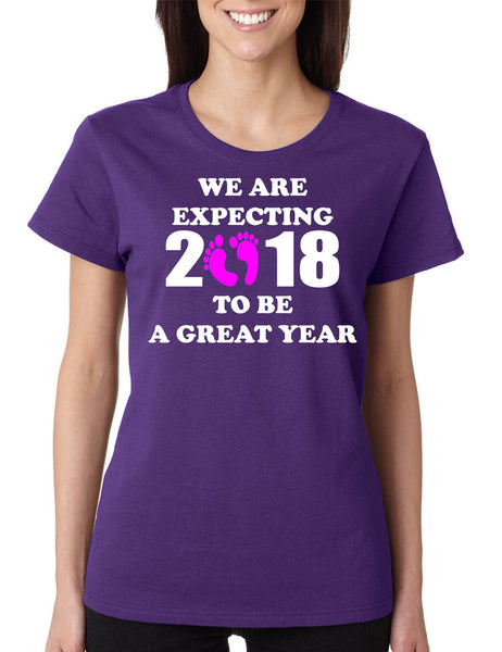 Women's T Shirt We Are Expecting Girl Maternity Reveal 2018 To Be